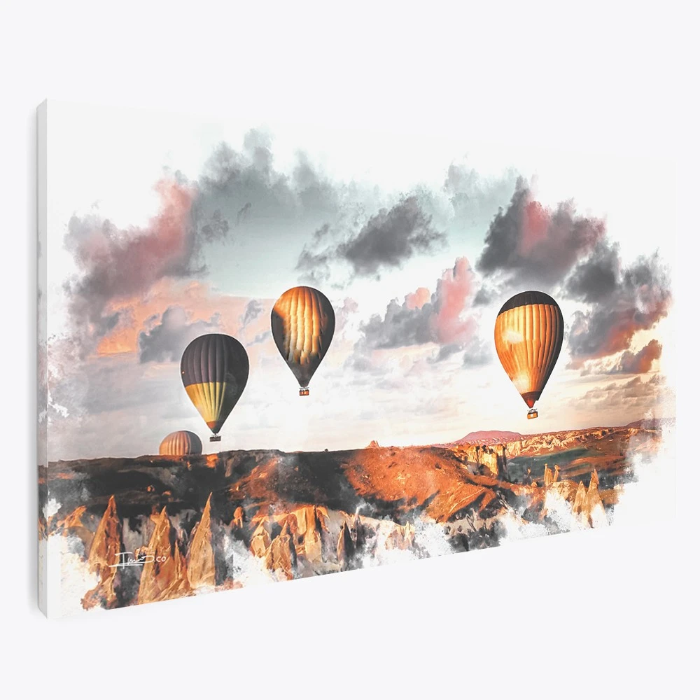 תמונה צבעונית לסלון בלון אוויר חם xiv ציור בסגנון טבע ונופים - דגם 135736