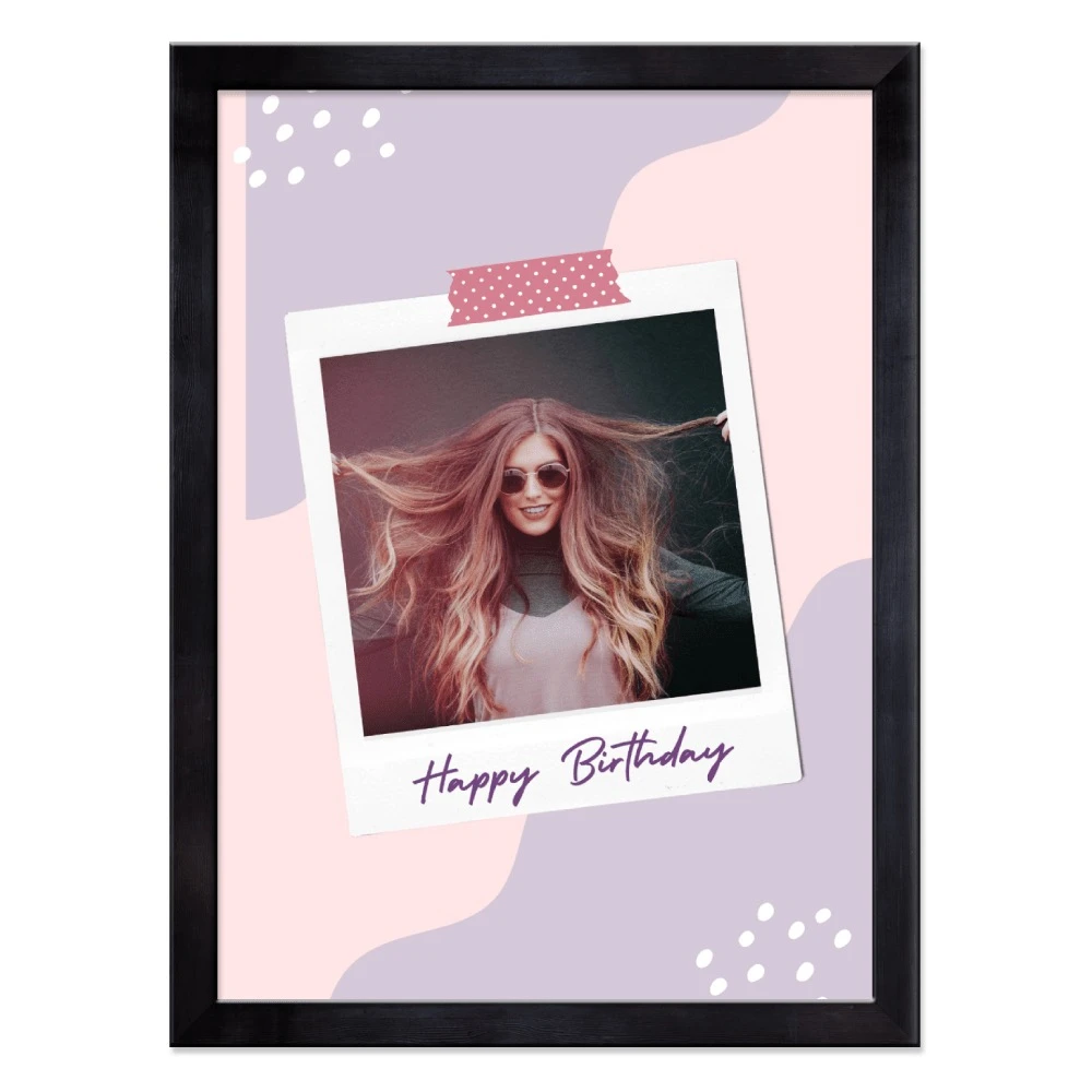 הדפסה אישית על קנבס  - מתנה לחברה בצבע וורוד וסגול 032417