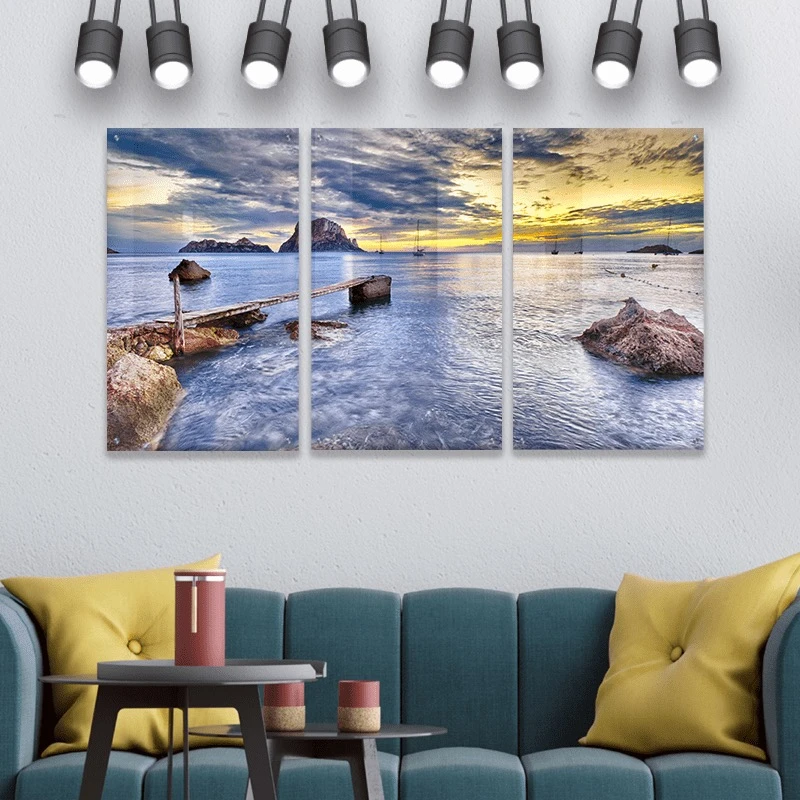 סט 3 תמונות זכוכית הטיול האחרון ציור בסגנון טבע ונופים - דגם Gleotm23082202