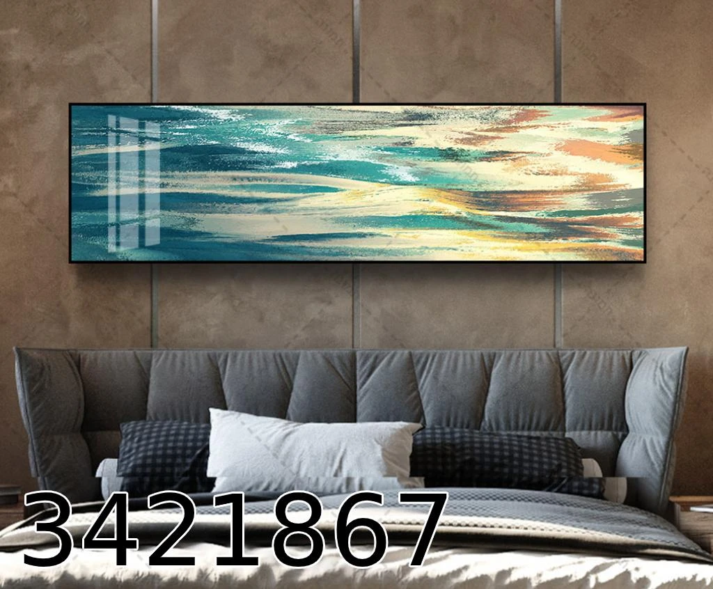תמונת קנבס מאורכת לתלייה בסלון אבסטרקט 'שעת בין ערביים' דגם 3421867
