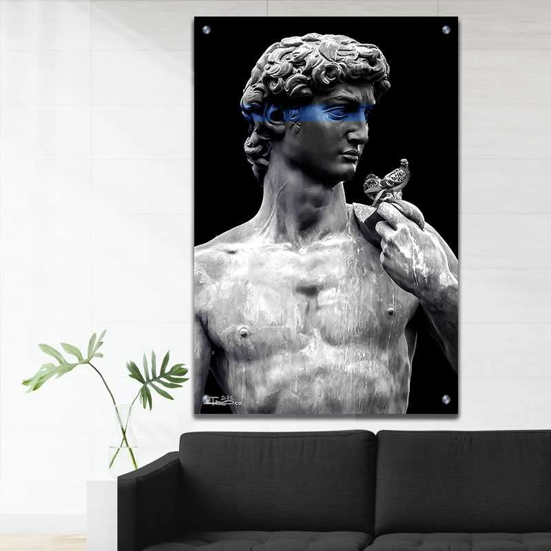 תמונת זכוכית למשרד דוד המלך COOL הדפסה על זכוכית דמויות ואנשים - דגם alvtm46p2765