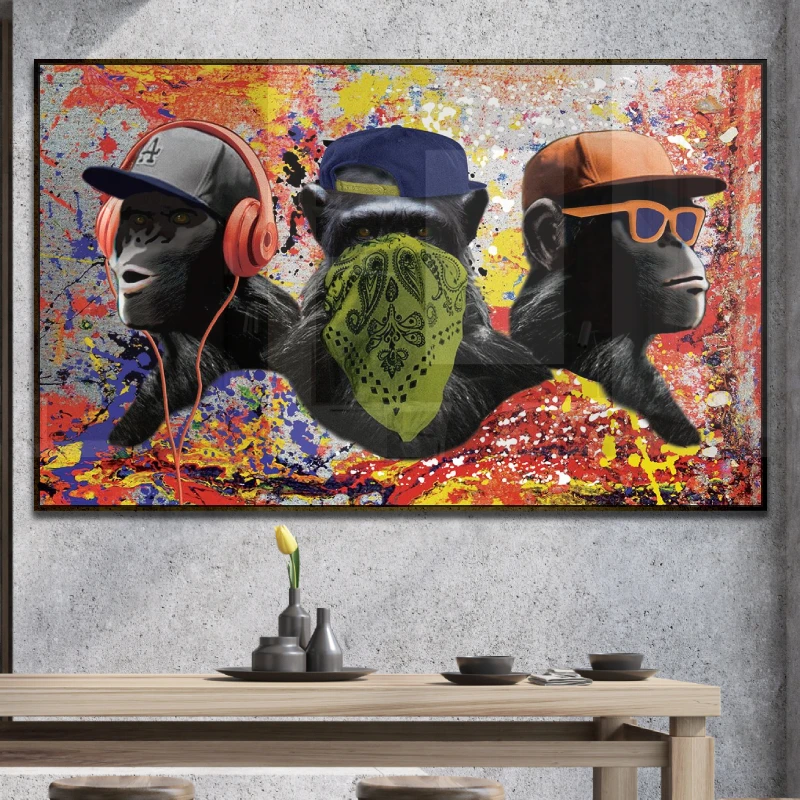 כוכב הקופים - הדפס גרפיטי מגניב וייחודי לתלייה במשרד או בחדר שינה דגם 134902