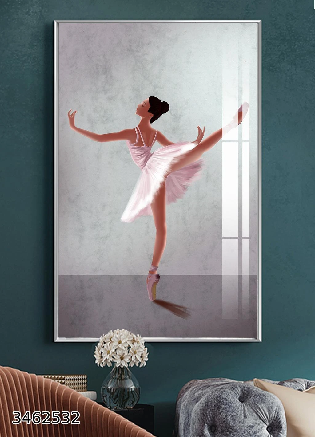 בלרינה ורודה תמונה מודרנית לחדר ילדים בנות דגם 3462532