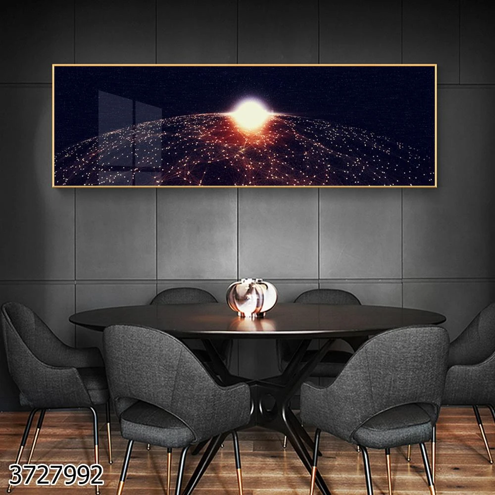 טכנולוגיה עתידנית תמונת זכוכית של כדור הארץ לתלייה במשרד דגם 3727992