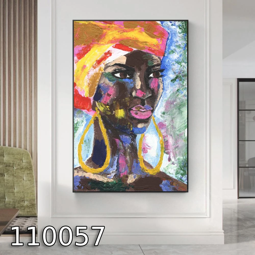 ציור אישה אפריקאית על בד קנבס דגם 110057