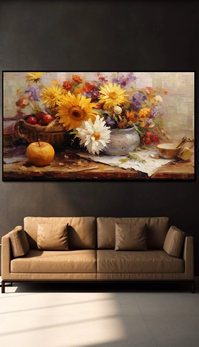 תמונת זכוכית לפינת אוכל ארגטל צבעוני הדפסת ציור על זכוכית ציורים - דגם 32482196