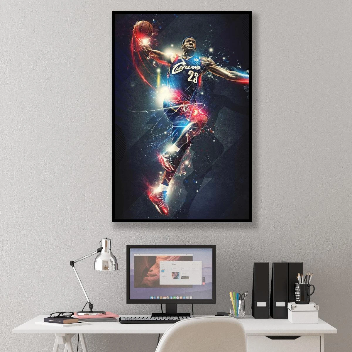לברון ג'יימס NBA תמונת בהדפסה על קנבס או זכוכית לחדרי נוער דגם 3728424