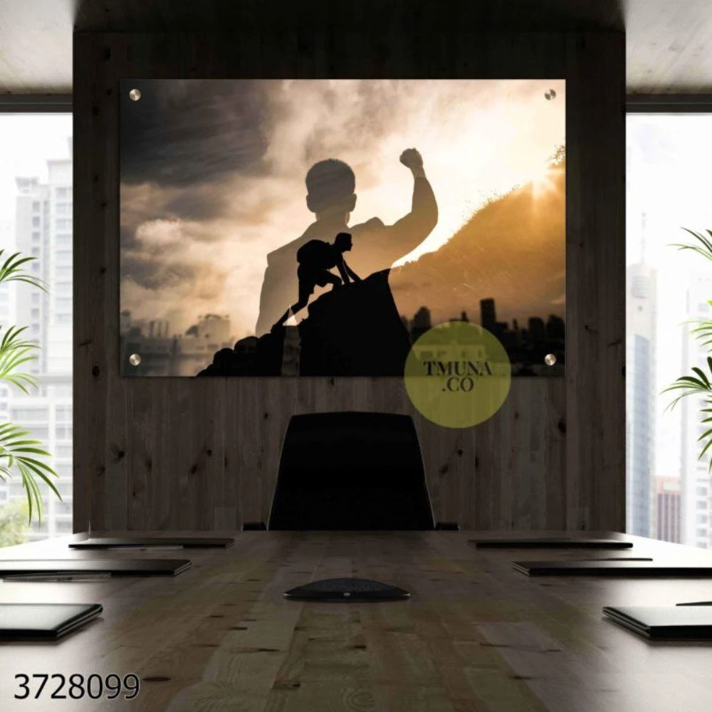 הדרך לפסגה - תמונה על זכוכית מעוררת השראה למשרדים מעוצבים דגם 3728099