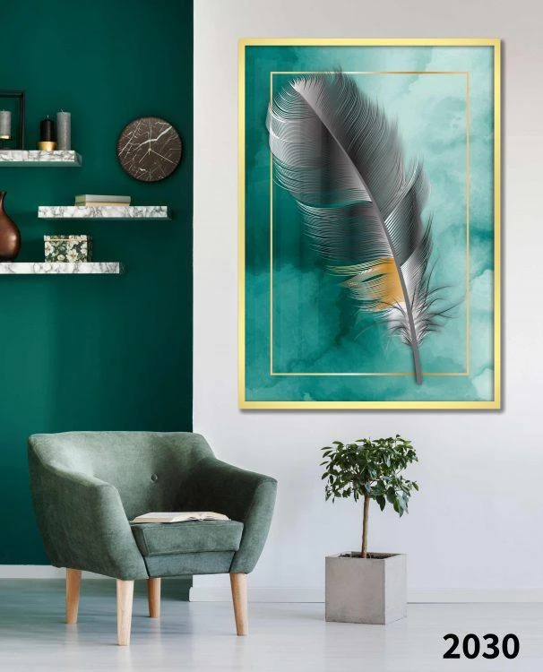 נוצה שחורה - תמונת קנבס מוכנה לתלייה על הקיר 2030