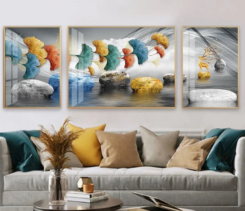 סט 3 תמונות קנבס של חיות ים אבנים מודרני עיצוב מיוחד נוף לקליניקה - דגם 23944280
