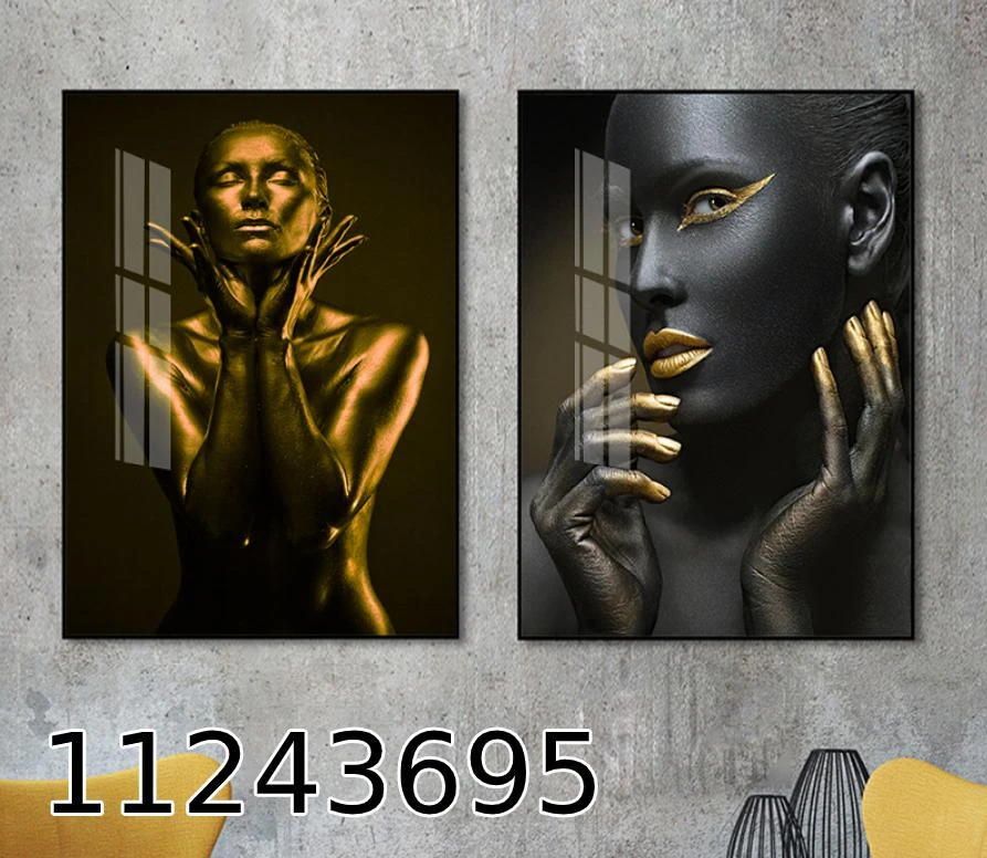 זוג תמונות זכוכית לסלון 'אפריקאיות' מקט 11243695