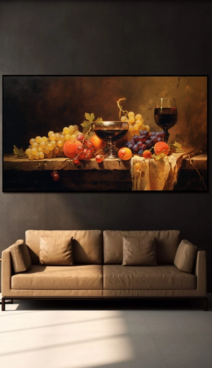 תמונת זכוכית למשרד ערב יינות II הדפסת ציור על זכוכית ציורים - דגם 32482287