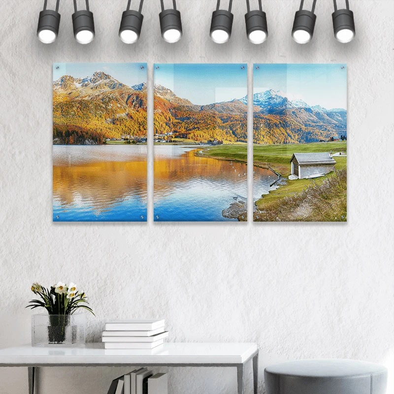 סט 3 תמונות זכוכית מה שרואים משם ציור בסגנון טבע ונופים - דגם Gleotm23082219