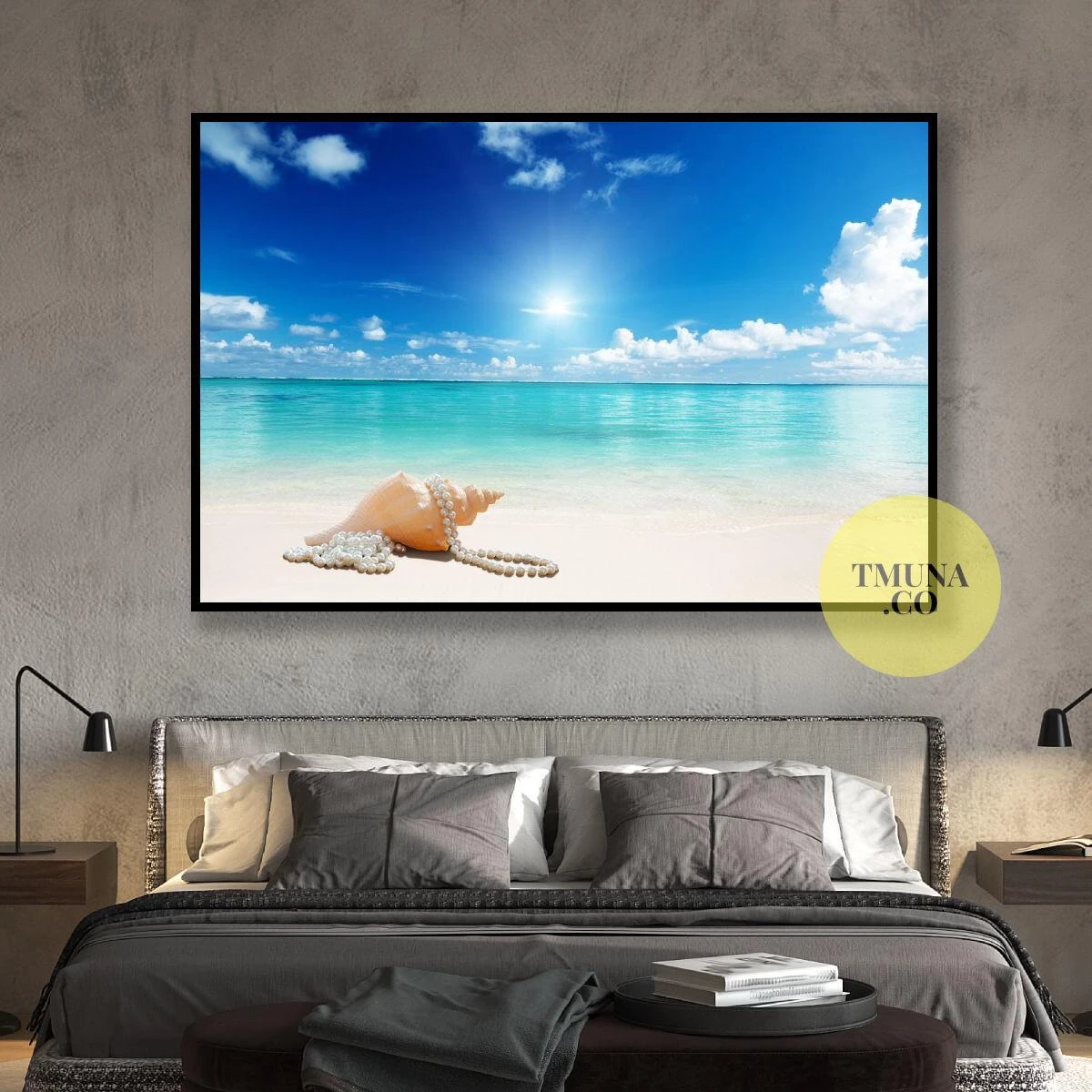 חוף הים של אריאל תמונת קנבס או זכוכית לתליה בחדר שינה או קליניקה דגם 3231266