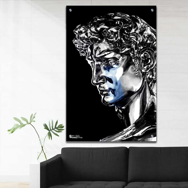 תמונת זכוכית לקליניקה דוד המלך דמות תלת מימדית הדפסה על זכוכית דמויות ואנשים - דגם alvtm46p2767