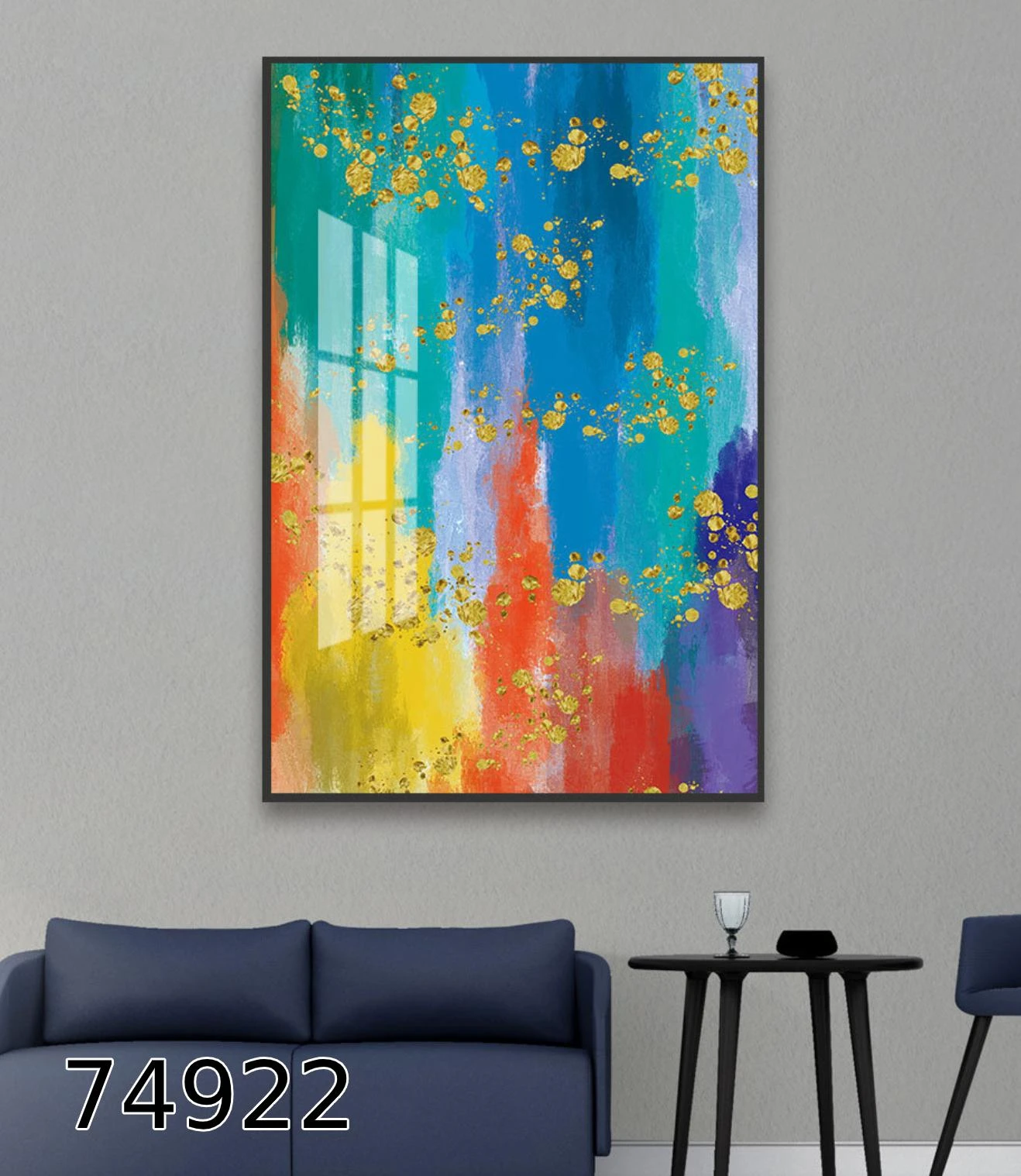 תמונת זכוכית אבסטרקט צבעוני לתלייה במשרד דגם 74922