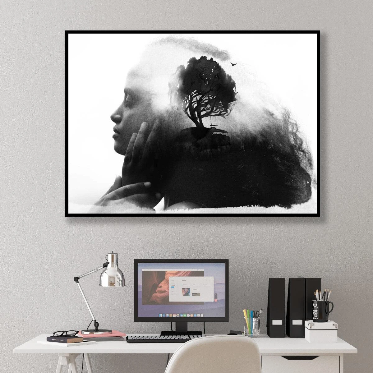 תמונות השראה בשחור לבן - אמא אדמה לתלייה במשרדים או בחדר שינה על זכוכית או קנבס דגם 3728407