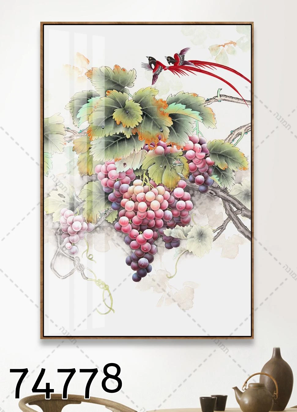 תמונת קנבס לפינת אוכל או למטבח 'כרם הענבים' דגם 74778