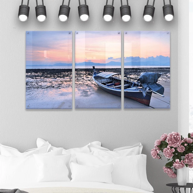 סט 3 תמונות זכוכית טיול מהחלומות ציור בסגנון טבע ונופים - דגם Gleotm23082204