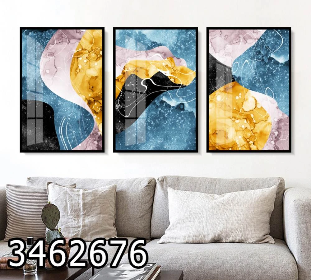 סט מופשט - תמונות זכוכית יפות יוקרתיות לסלון או לפינת אוכל דגם 3462676