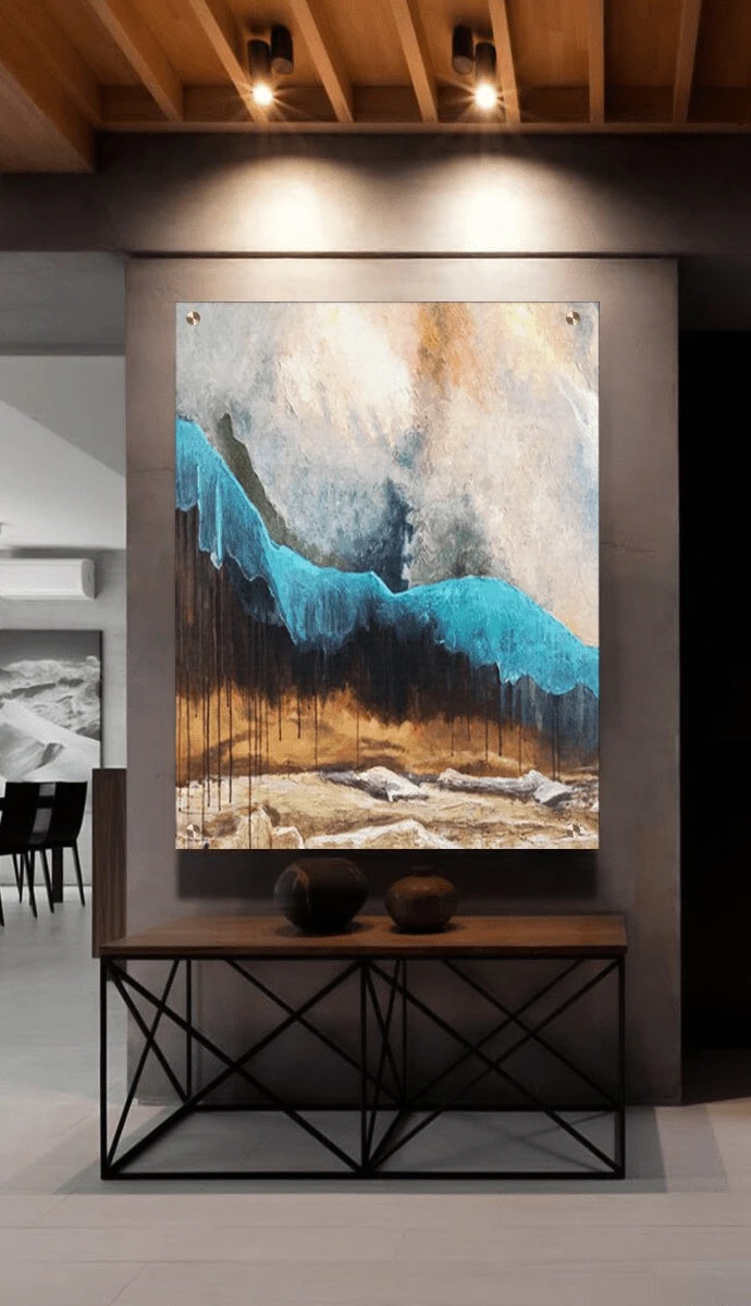 תמונת זכוכית למשרד Blandine ציור על זכוכית בסגנון אבסטרקט - דגם G34638