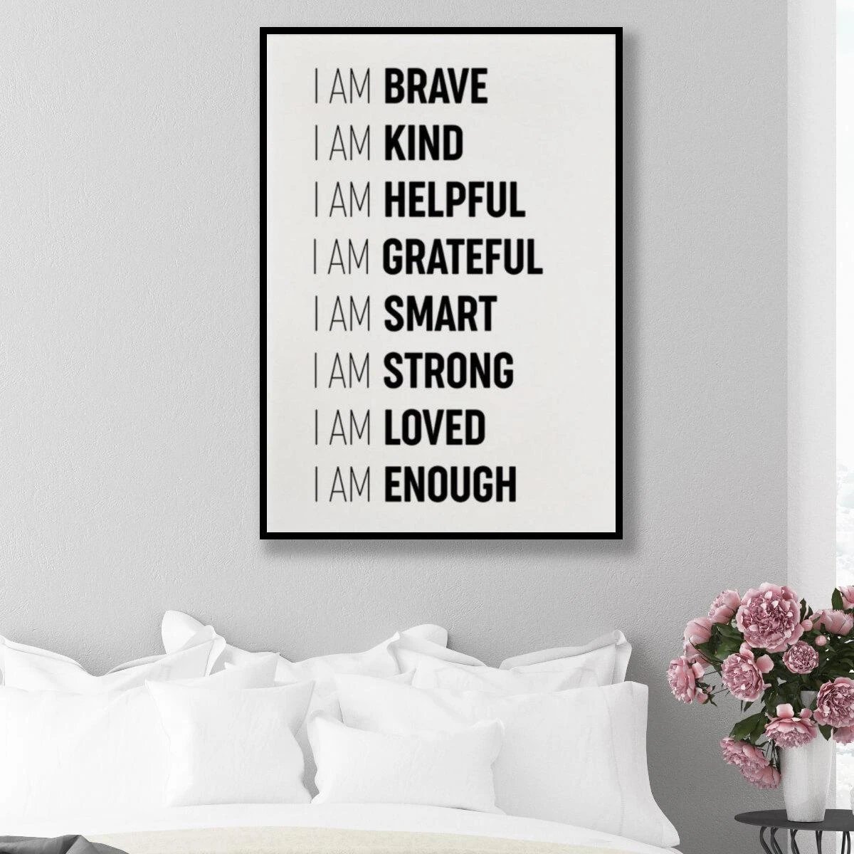 תמונת מוטיביה עם היגדים חיוביים לחדר שינה או לחדרי נוער ומשרדים לקליניקה דגם 3728566