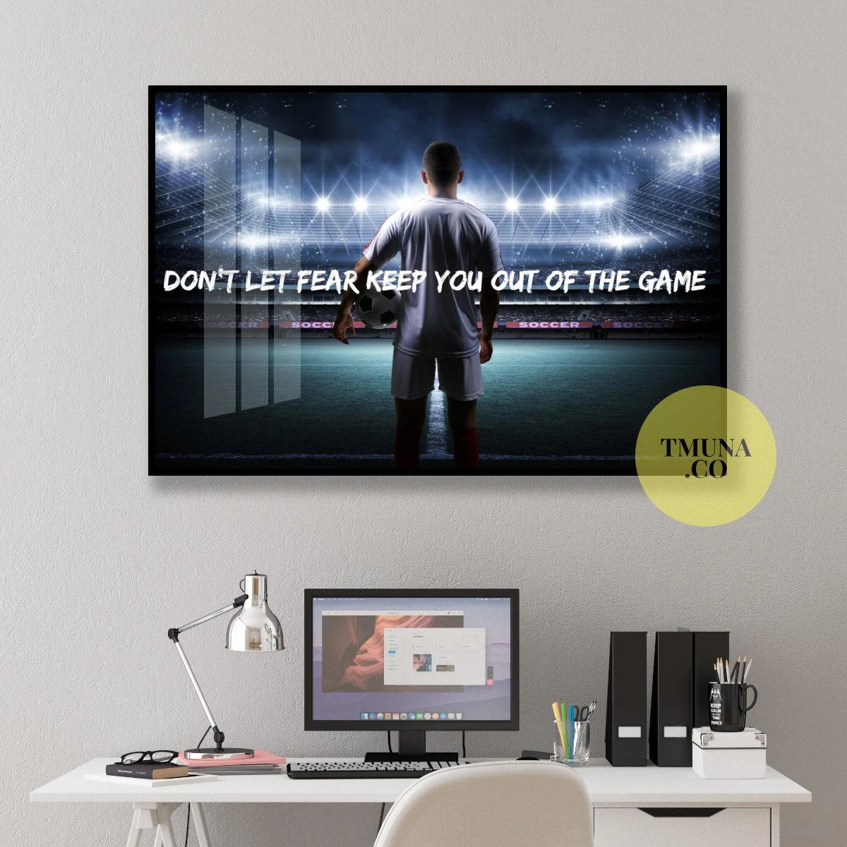 אל תתן לפחד למנוע ממך - תמונת מוטיבציה לספורטאים מתאימה לתליה בחדרי נוער ומועדני כדורגל דגם 3728682