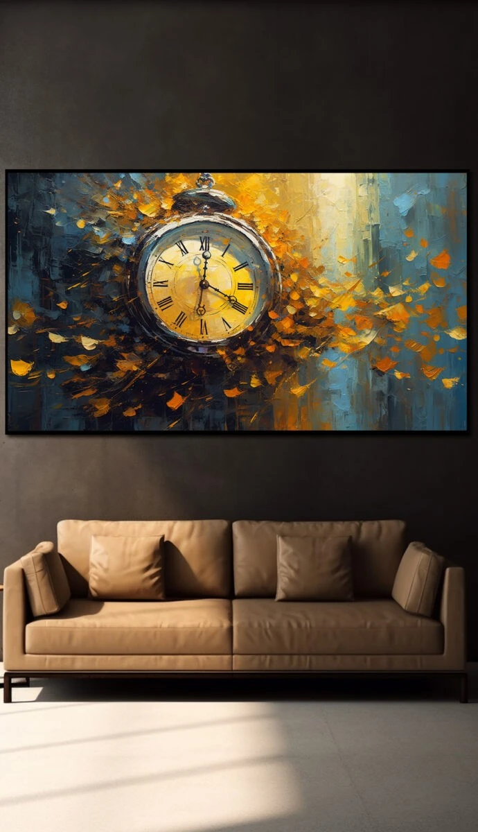 תמונת זכוכית למטבח שעון הניצחון הדפסת ציור על זכוכית אבסטרקט - דגם 32483075