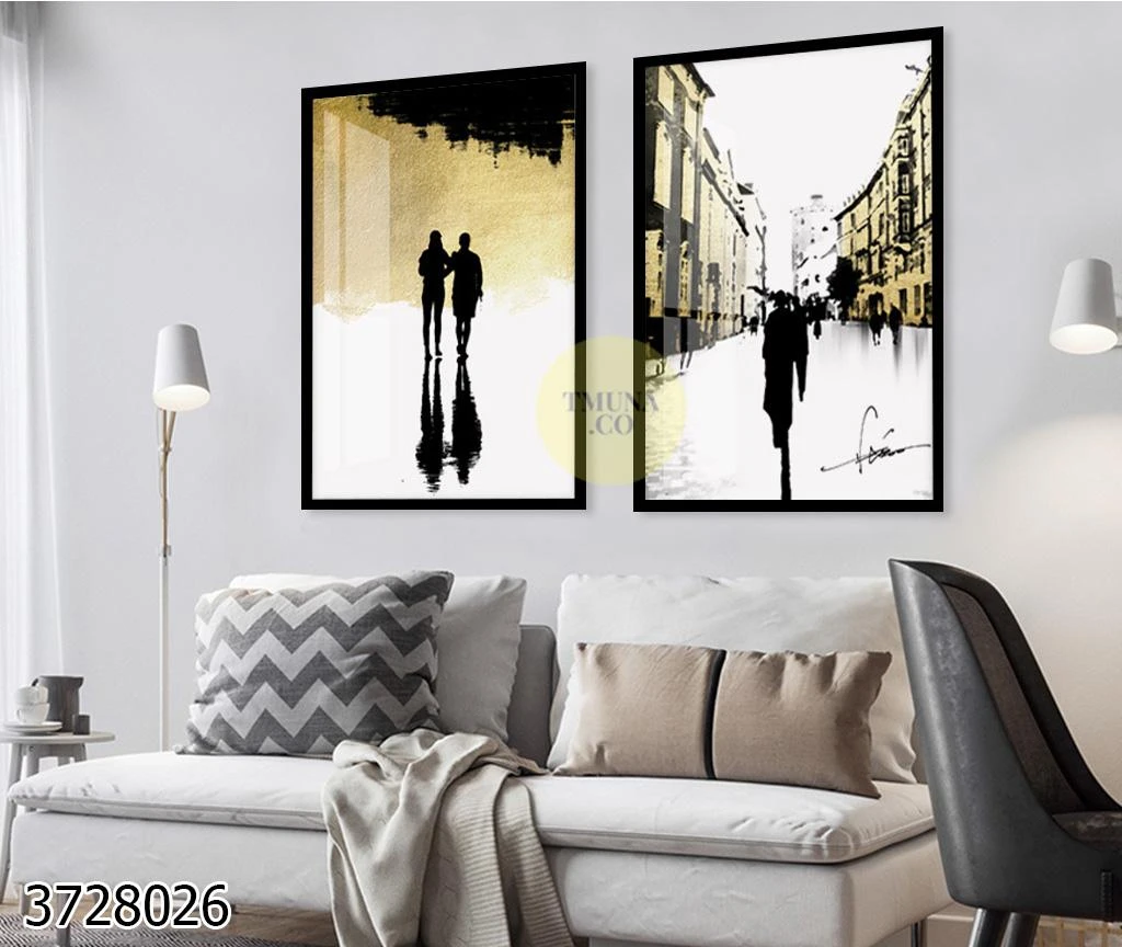 העולם שבפנים והעולם שבחוץ סט תמונות על קנבס לחדר שינה או סלון דגם 3728026