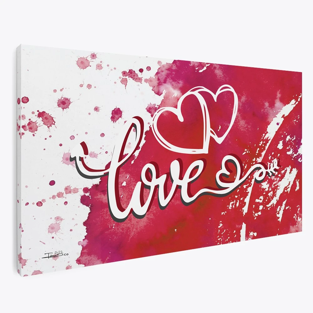 תמונה למעל המיטה לזוג אוהבים לחדר שינה LOVE הדפס בנושא זוגיות ורומנ' - דגם 135607