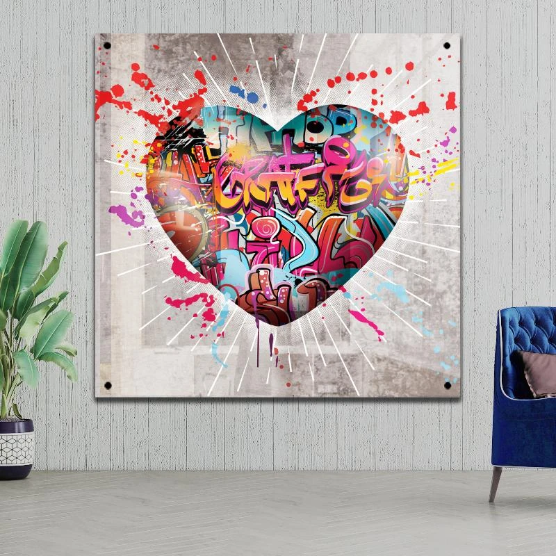 הלב שלי 3D - תמונות זכוכית עם אפקט תלת מימד המתאימה באופן מלא למשרדים מעוצבים ולחדרי שינה דגם 134976