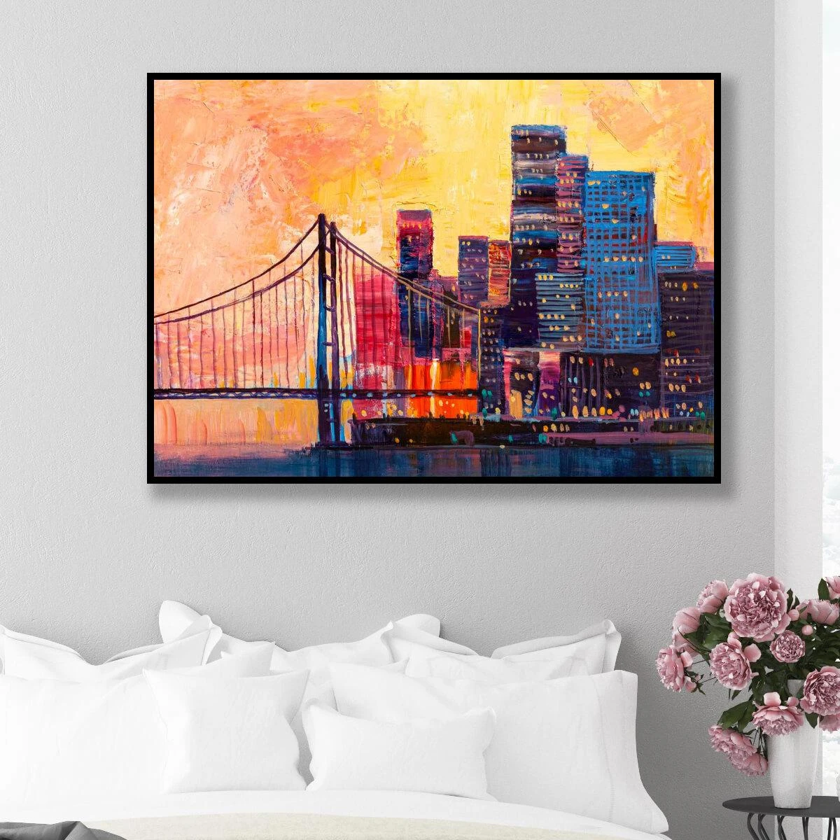 ציורים על קנבס או זכוכית - גשר מנהטן למשרדים מעוצבים או לחדר שינה דגם 3728385