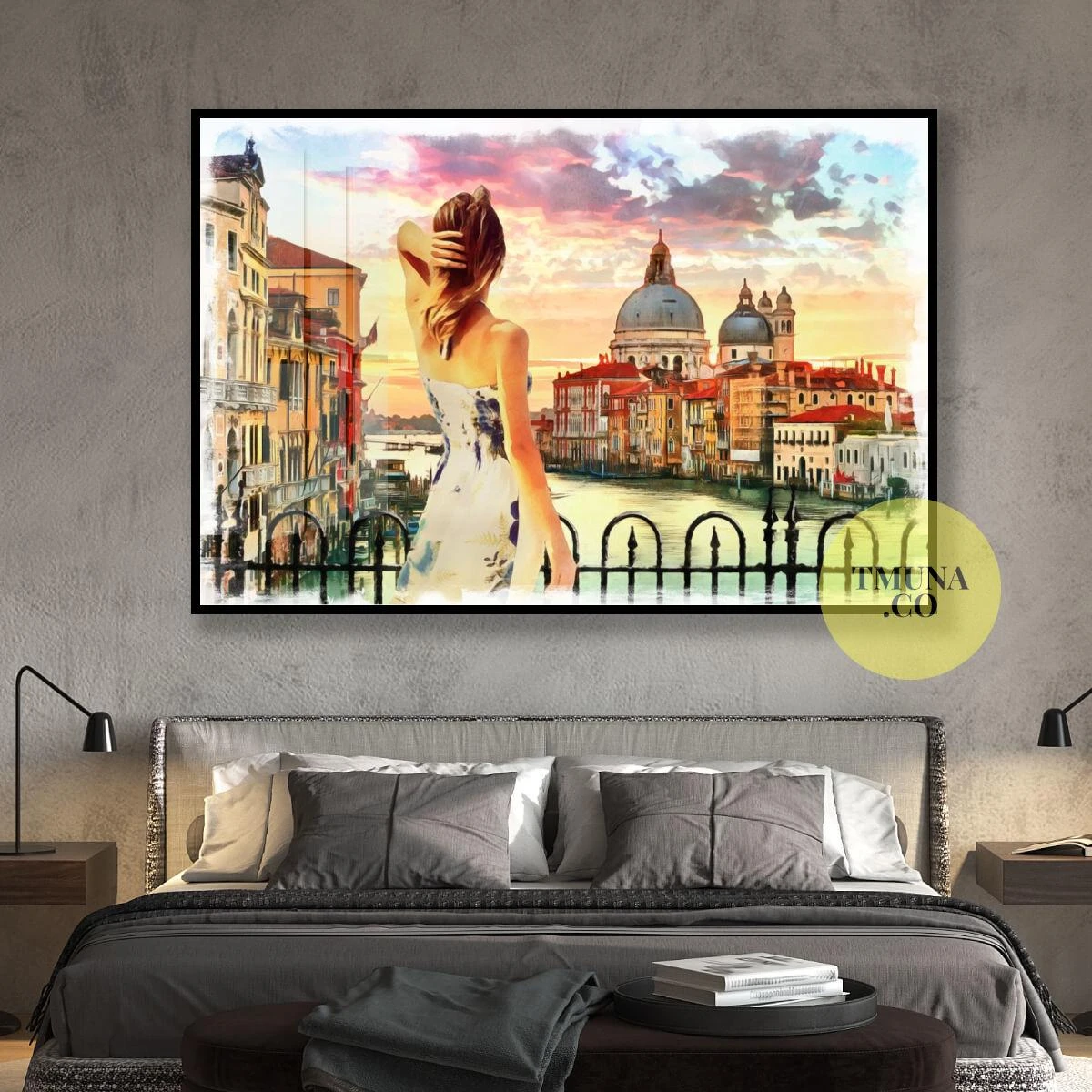 היט גירל אירופה - ציור יפה על קנבס או זכוכית מתאים לתליה בחדרי שינה או בסלון דגם 3728636