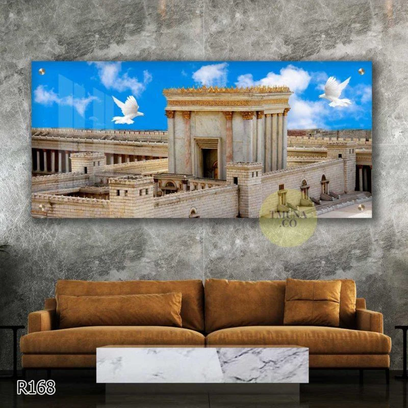 תמונה של דגם בית המקדש על זכוכית לתלייה במשרד או בסלון בבית דגם R168