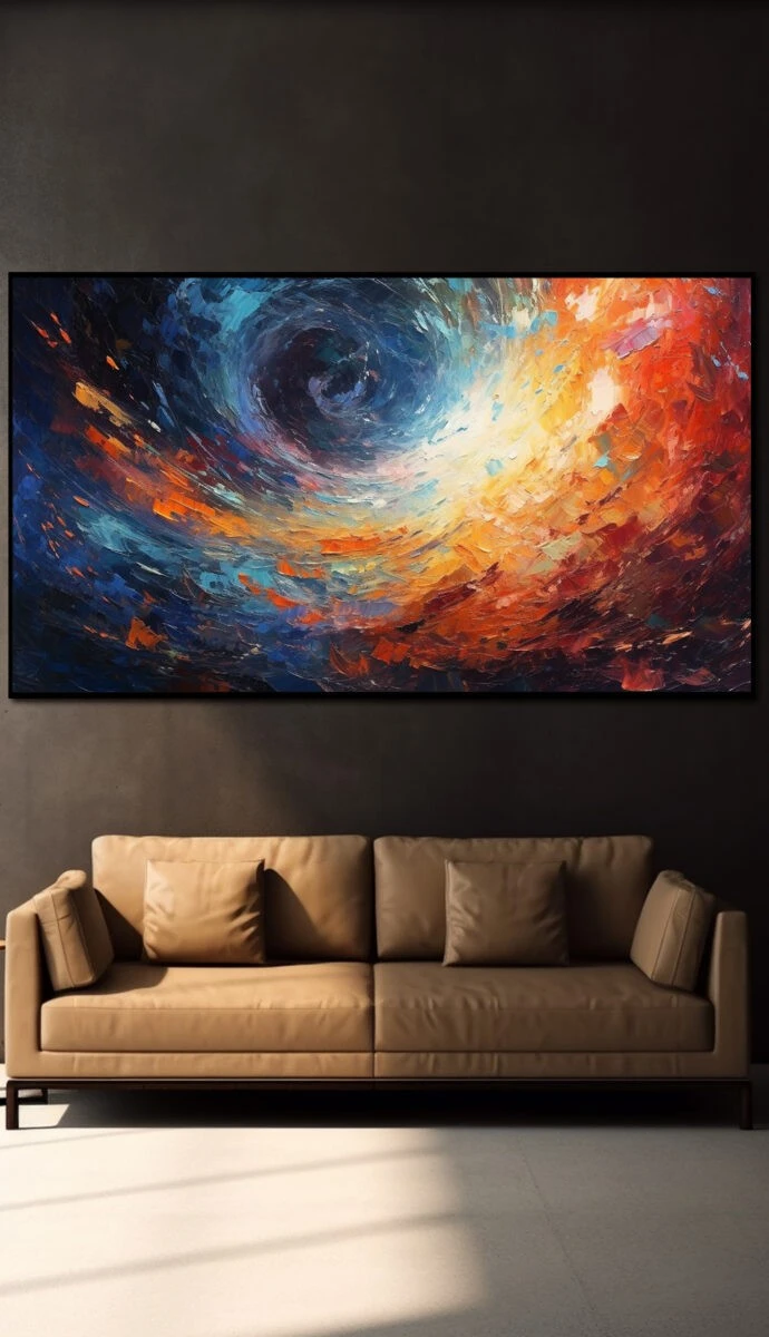 תמונת זכוכית לסלון יצירת הבריאה בחלל IIII הדפסת ציור על זכוכית ציורים - דגם 32483013