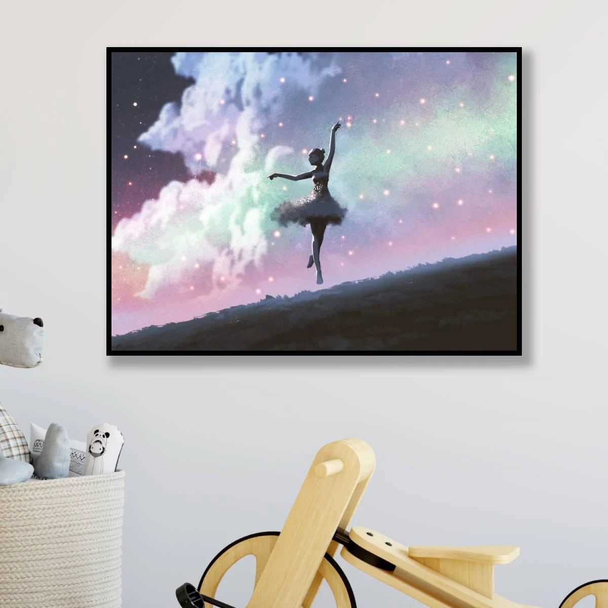 תמונה של רקדנית בלט לחדרי ילדים או נוער על זכוכית או קנבס דגם 3728314