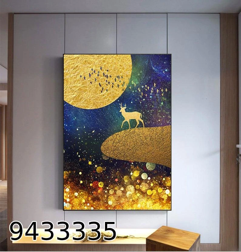 תמונת קנבס לחדר שינה אבסטרקט זהוב במדבר 9433335