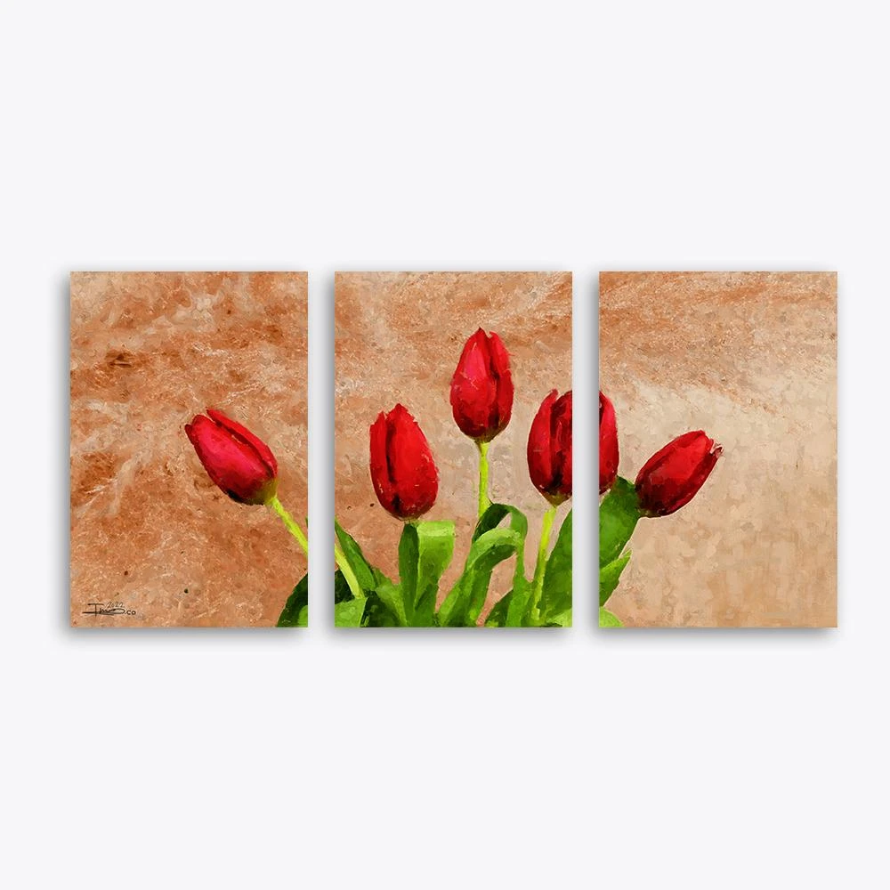 תמונות לסלון הסדרה החדשה הזר שלך תמונת קנבס בנושא פרחים ועלים, ציורים - דגם alvtm46p2425