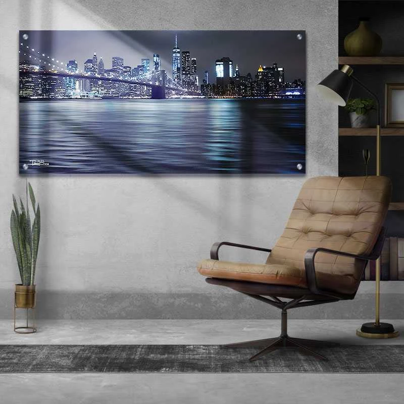 תמונת נוף ניו יורק זכוכית למשרד ניו יורק XI הדפסה על זכוכית ערים - דגם alvtm46p2717