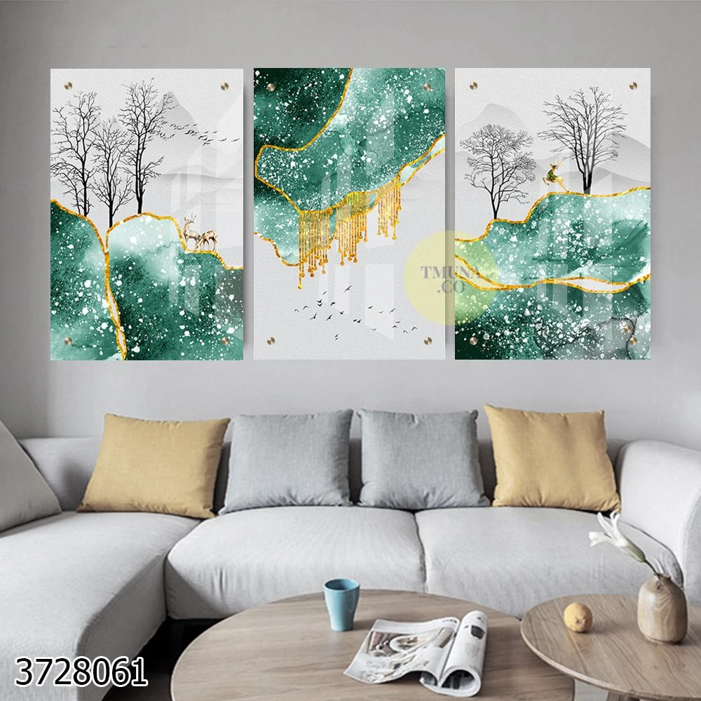 סודות הטבע סט תמונות זכוכית סוריאליסטיות לקליניקה או משרד דגם 3728061