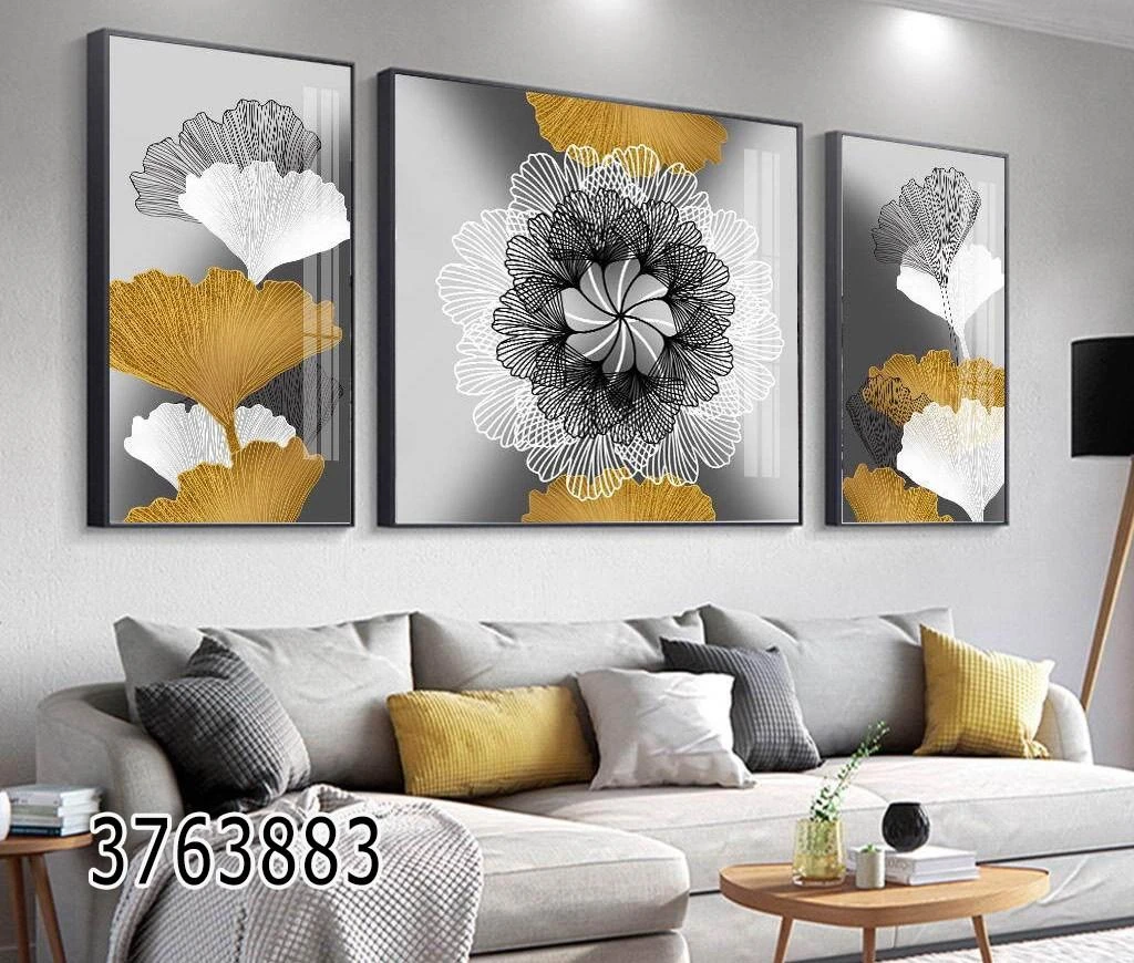 'טריפל סט' תמונות יוקרתיות מחולקות לסלון דגם 3763883