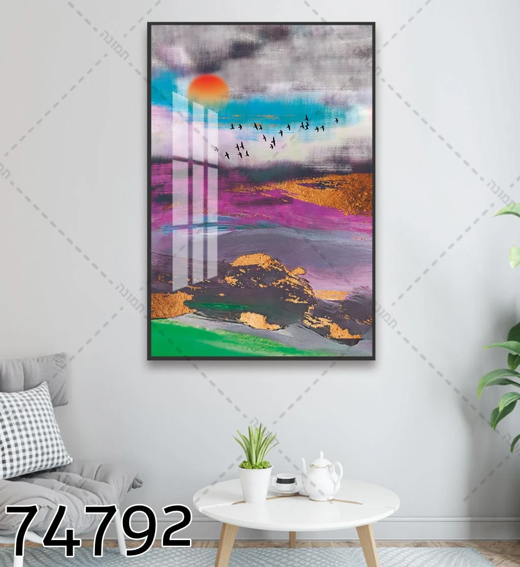 תמונת קנבס למשרד 'אבסטרקט ציפורים נודדות' דגם 74792