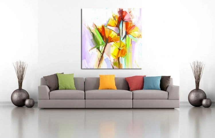קנבס לסלון אבסטרקט צבעוני