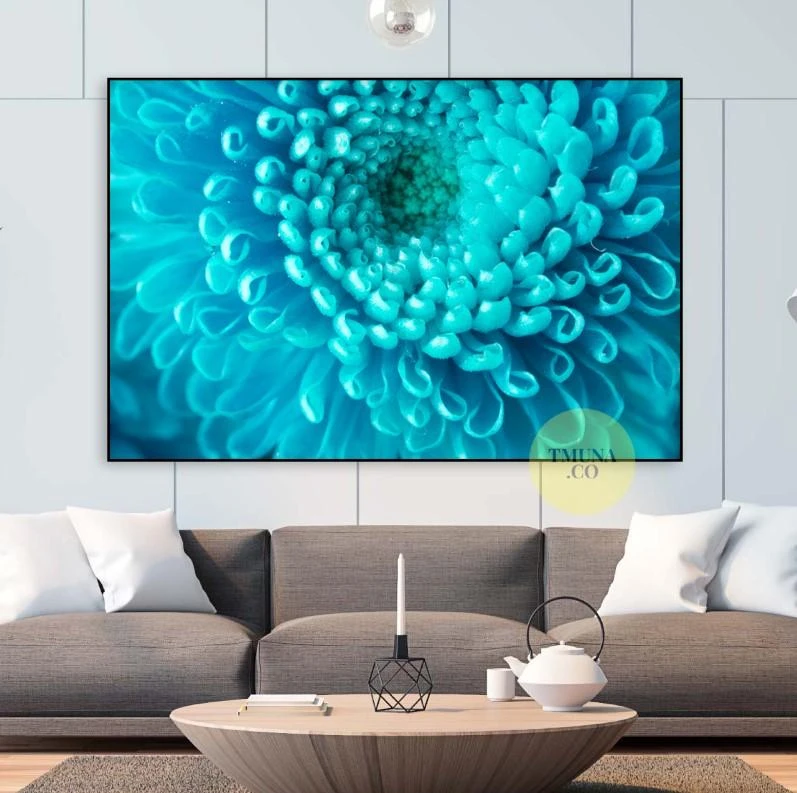 תמונות של פרחים - הפרח הכחול תמונה מרגיעה על קנבס או זכוכית לסלון או לקליניקה דגם 3728620