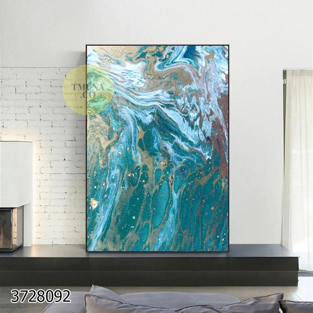 אבסטרקט ים וחול מוזהב על קנבס סגנון 2# תמונה יוקרתית לסלון או משרד דגם 3728092