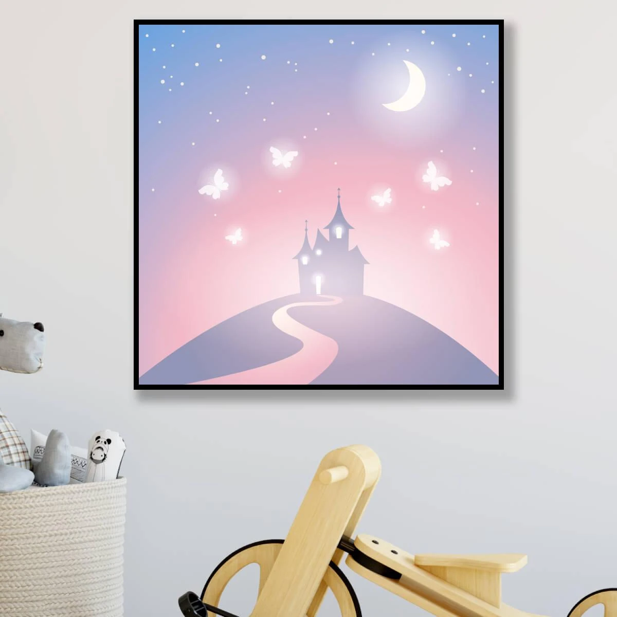 הטירה הקסומה – תמונה לחדר ילדים חדרי בנות הדפסה על קנבס או זכוכית דגם 3728320