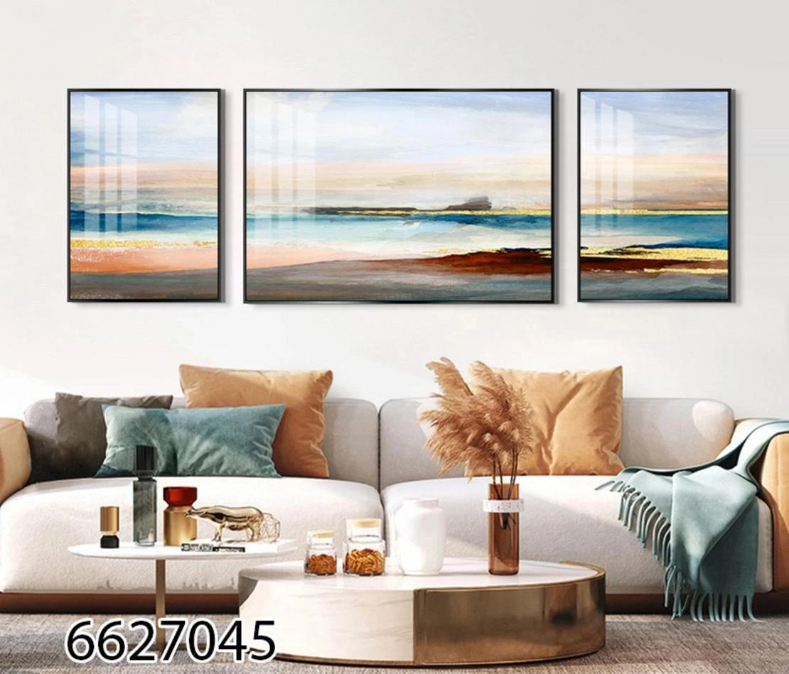 ים של רוגע - תמונת אבסטרקט מרגיעה לתלייה בסלון או בקליניקה הדפסה על קנבס דגם 6627045