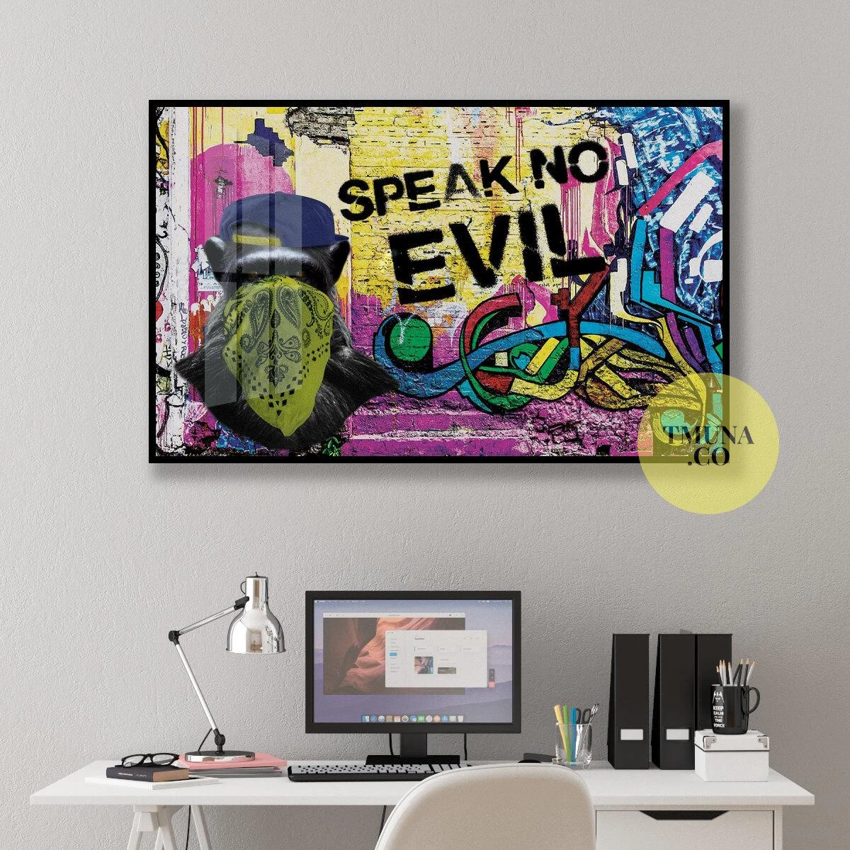 רע לא מדבר אליי - הדפס גרפיטי עם השראה לתלייה בבתי ספר , חדרי נוער ומשרדים דגם 134905