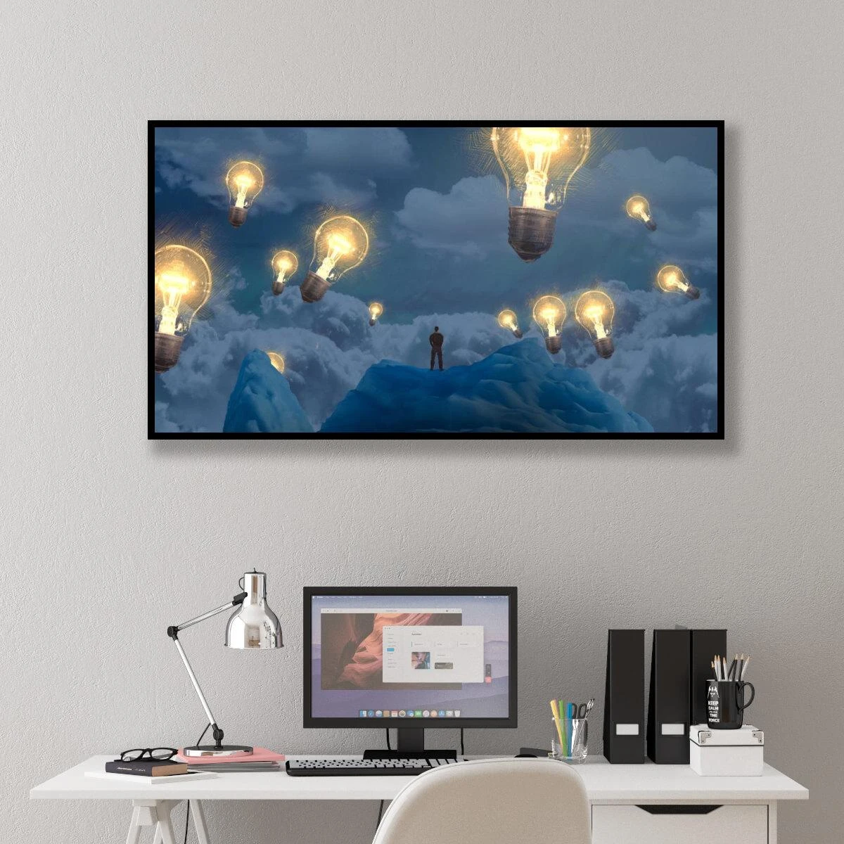 עולם פנימי מלא ברעיונות - תמונת השראה מגניבה על קנבס או זכוכית תמונות לחדר שינה נוער או למשרדים מעוצבים דגם 3728235