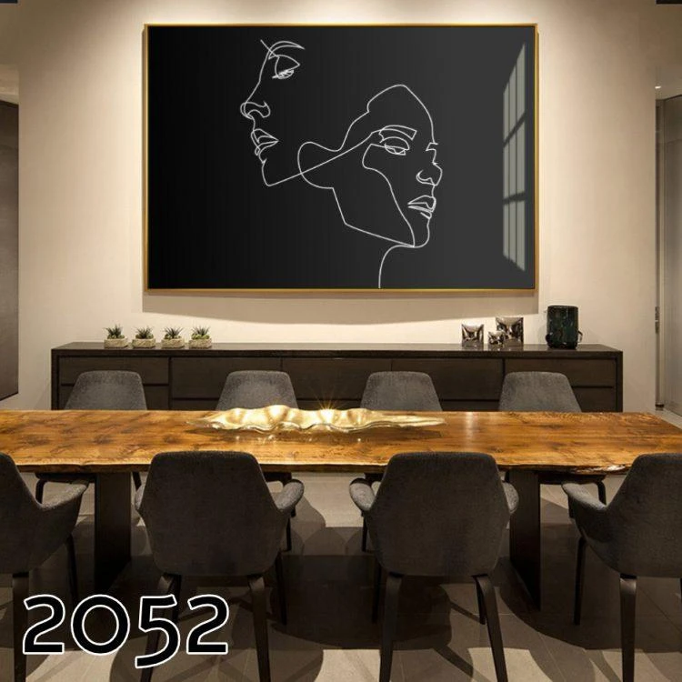 תמונות קו יפות מוכנות לתלייה | דמויות - תמונת קנבס לחדר שינה מוכנה לתלייה על הקיר 2052